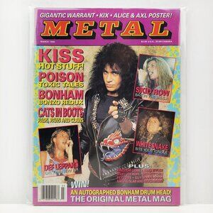 Metal Magazine KISS Zakk Wylde Skid Row Poison, Alice Cooper Axl Poster Mar 1990